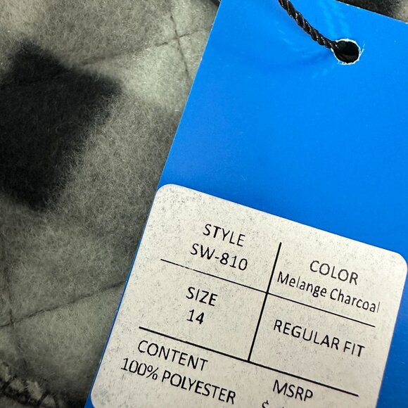 Gioberti Mens Regular Fit Quilted Sweater Jacket SW-810 Melange Charcoal Size 14 - Picture 5 of 6